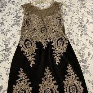 Black and gold dress